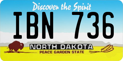 ND license plate IBN736