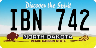 ND license plate IBN742