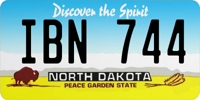 ND license plate IBN744