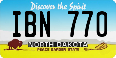 ND license plate IBN770