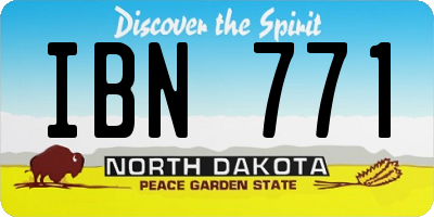 ND license plate IBN771