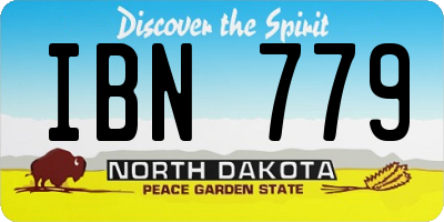 ND license plate IBN779