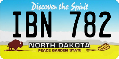 ND license plate IBN782