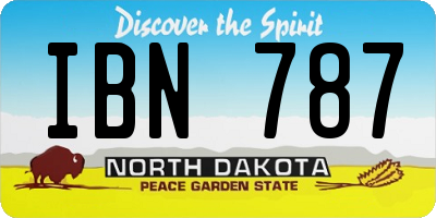 ND license plate IBN787