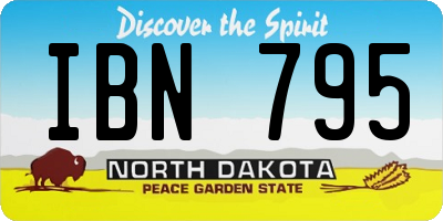 ND license plate IBN795