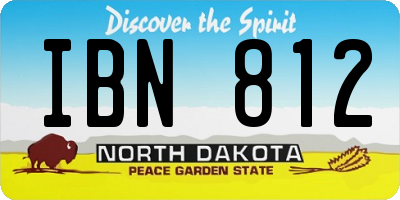 ND license plate IBN812