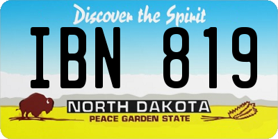 ND license plate IBN819