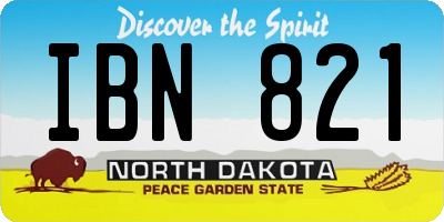 ND license plate IBN821