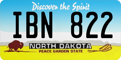 ND license plate IBN822