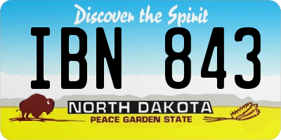 ND license plate IBN843