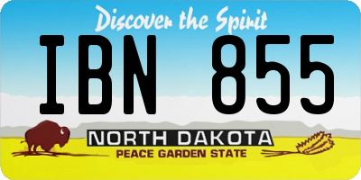 ND license plate IBN855