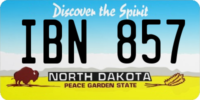 ND license plate IBN857