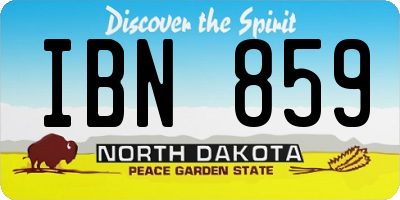ND license plate IBN859