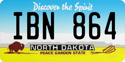 ND license plate IBN864