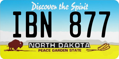 ND license plate IBN877