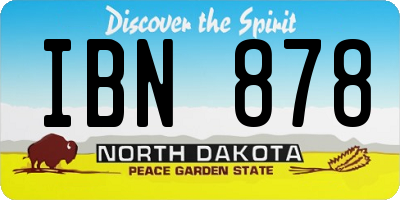ND license plate IBN878