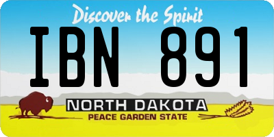 ND license plate IBN891