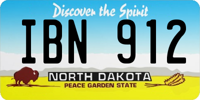 ND license plate IBN912