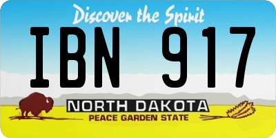 ND license plate IBN917