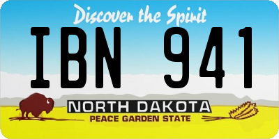 ND license plate IBN941