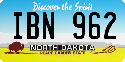 ND license plate IBN962