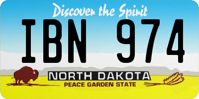 ND license plate IBN974