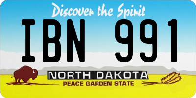 ND license plate IBN991