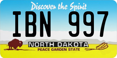 ND license plate IBN997