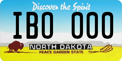 ND license plate IBO000