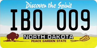 ND license plate IBO009
