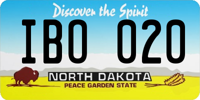 ND license plate IBO020