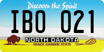 ND license plate IBO021
