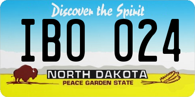 ND license plate IBO024