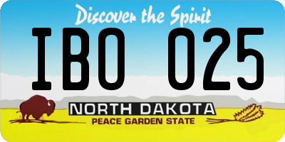 ND license plate IBO025