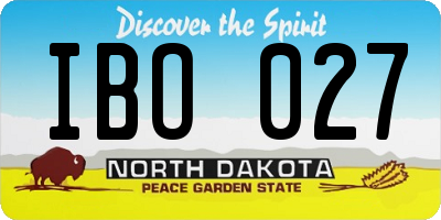 ND license plate IBO027