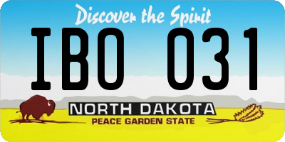 ND license plate IBO031