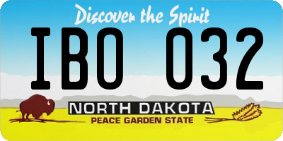 ND license plate IBO032