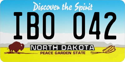 ND license plate IBO042