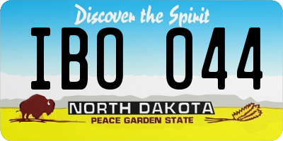 ND license plate IBO044