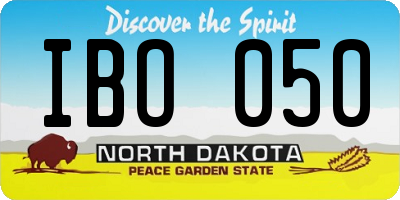 ND license plate IBO050
