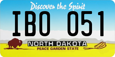 ND license plate IBO051