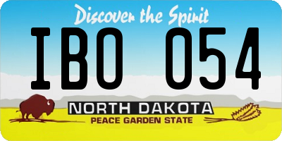 ND license plate IBO054