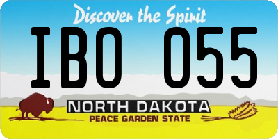 ND license plate IBO055