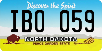 ND license plate IBO059