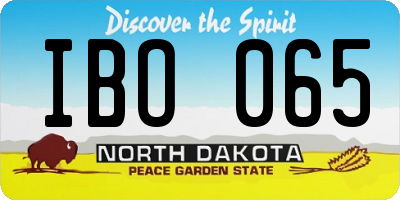 ND license plate IBO065