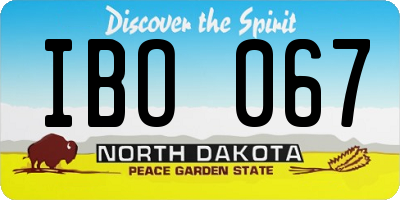 ND license plate IBO067