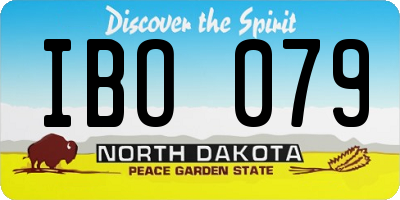 ND license plate IBO079