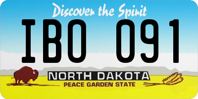 ND license plate IBO091