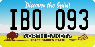 ND license plate IBO093
