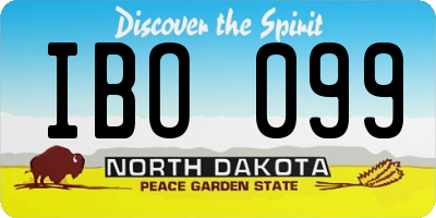 ND license plate IBO099